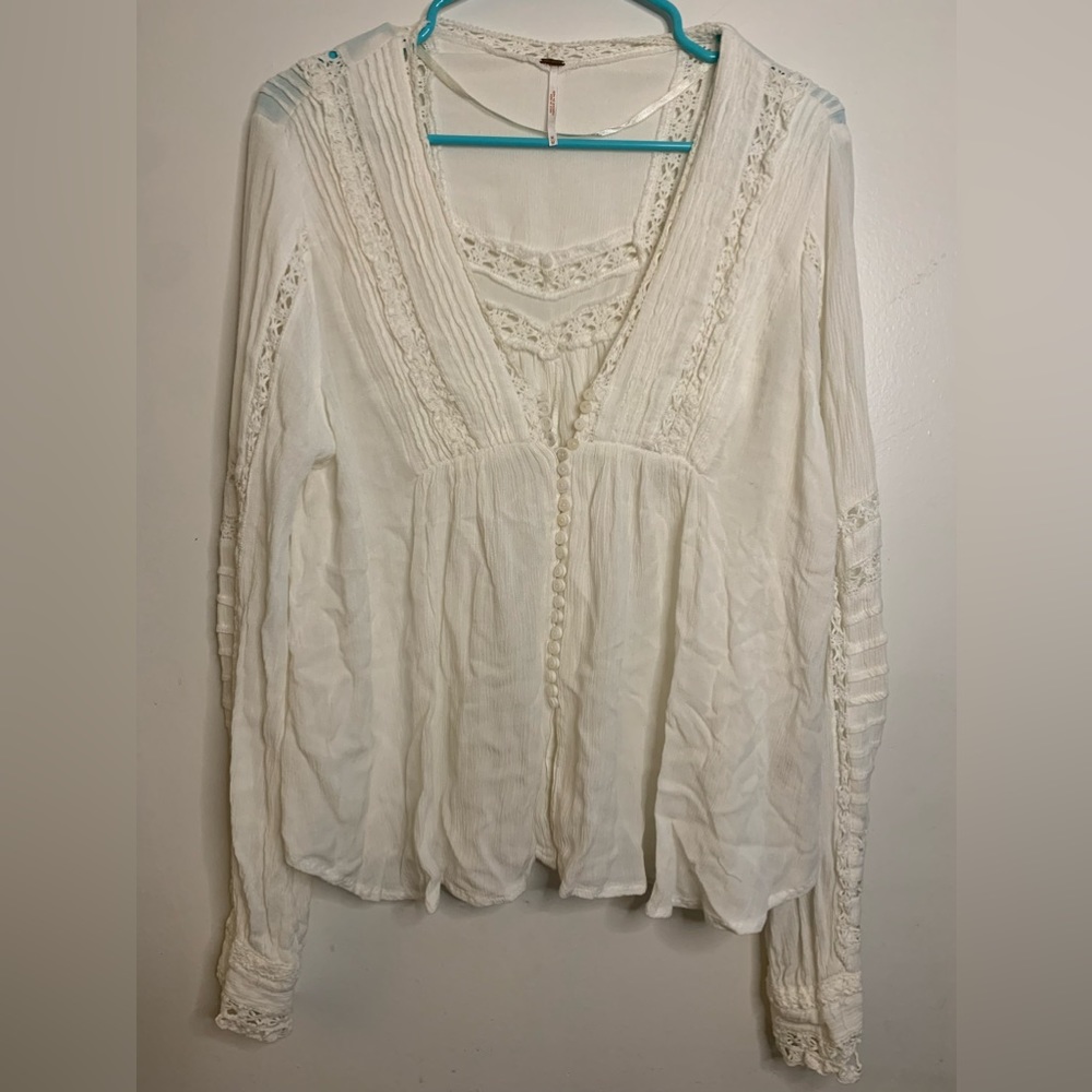 Free People Crochet Lace Blouse
